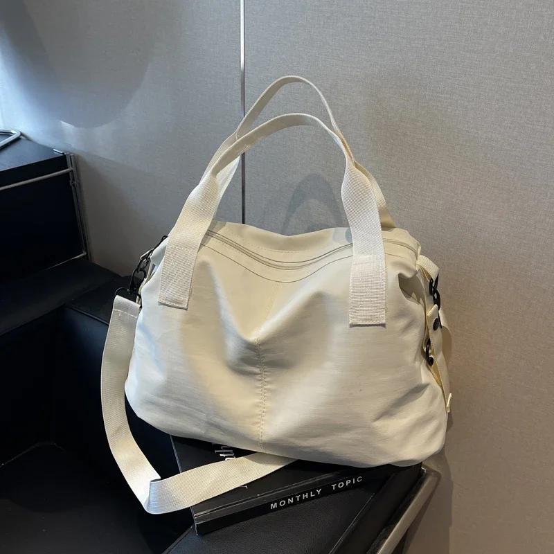 Простые сумки через плечо из цельного нейлона для поездок на работу, большой вместимости, для отдыха, спорта, осени, новый стиль, повседневные, универсальные сумки