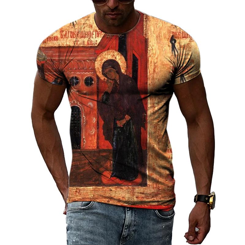 Летние Ретро египетские фрески графические футболки мужские повседневные личности крутая футболка с 3D принтом хип-хоп Harajuku футболка с короткими рукавами