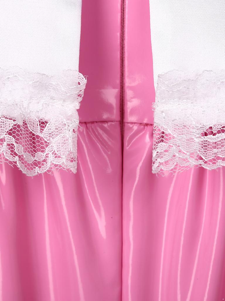 Мужской комбинезон для трансвеститов, костюм французской горничной, костюм для косплея с кружевной отделкой, латексное боди, униформа для ролевых игр, соблазнительная XXXL