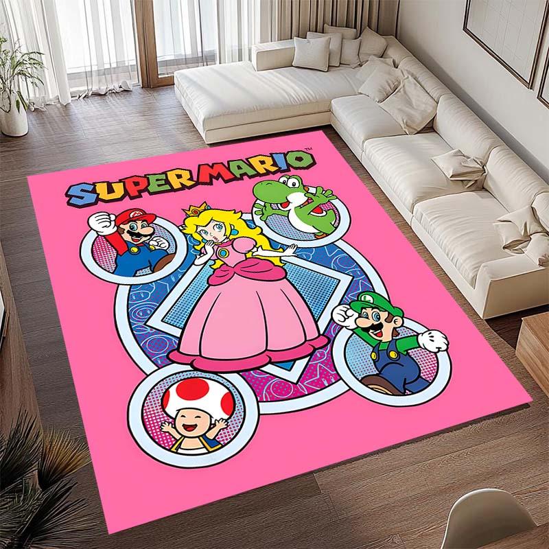 Новый 2026 Super Mario Bros. Ковер подходит для домашнего декора в игровых комнатах, спальнях, гостиных, зонах у дивана и других помещениях.