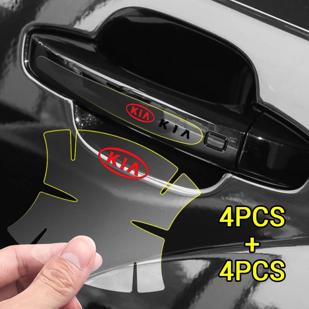QAXS4 4/8Pcs Transparent Car Door Handle Protective Film Stickers For KIA Sportage Niro Rio Ceed Cerato Soul K6 Sorento Picanto Optima