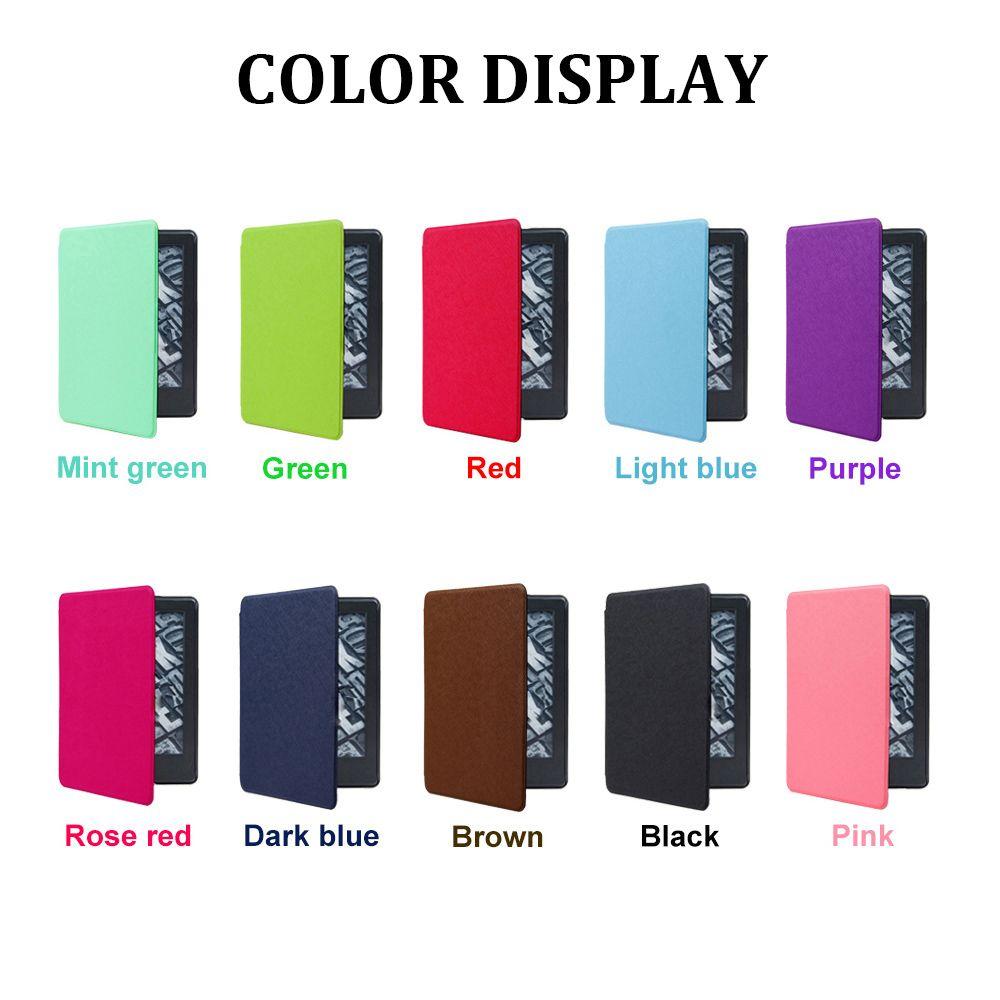 Colorful Ultra Slim 6" eBook Reader Protective Shell Cover PU Leather Smart Case