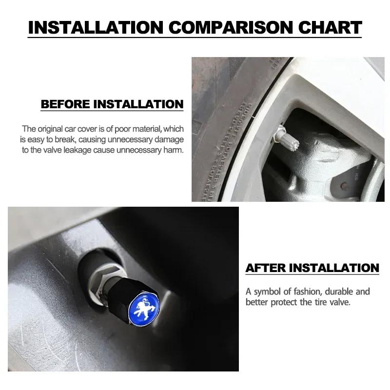 Car Keychain Tire Valve Cap Car Styling For Peugeot 107 106 205 4008 301 206 307 308 3008 207 208 407 508 5008 2008 Accessories