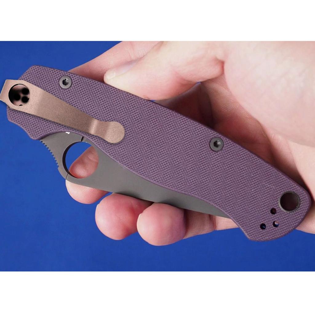Контурная текстура титановый складной нож задний зажим DIY карманный зажим для Spyderco C81 Paramilitary 2 нож задний зажим