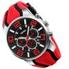 SKMEI Watch Silicone Stylish Casual Sports Big Face Arm Watch Waterproof Chronograph Brand Analog Gentleman Watch Date Fluorescent Luxury Present Red