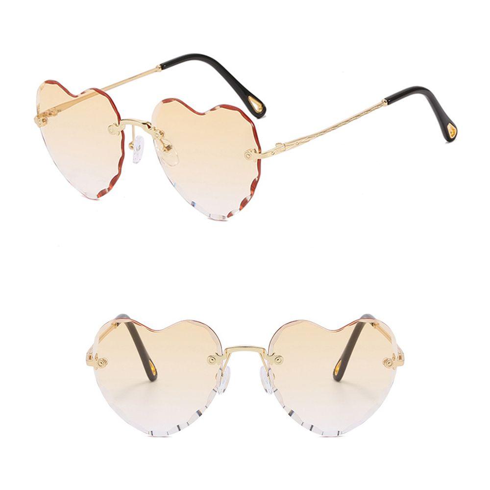 Love Heart Thin Metal Frame SunGlasses for Women Eyewear Heart-Shaped Sunglasses Heart Sunglasses