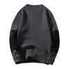 Fashion Casual Long Sleeve Color Contrast Round Neck Men'S Sweater Loose Pullover