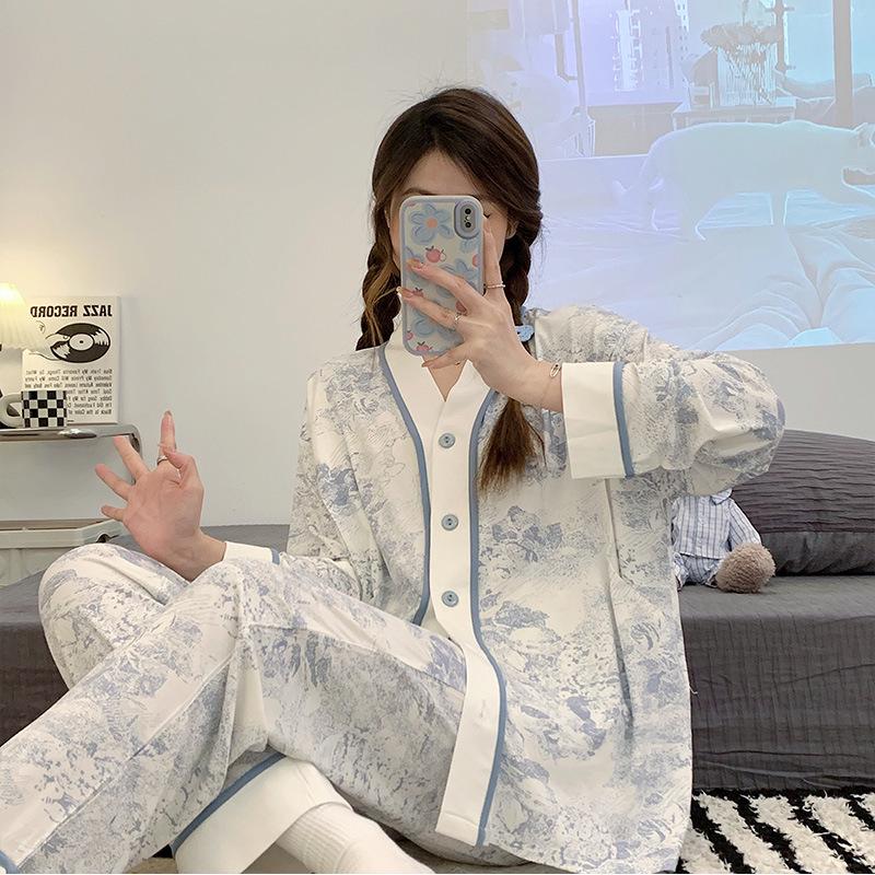 Комплект хлопковой пижамы для беременных на все сезоны: Удобная домашняя одежда для беременных и кормящих женщин