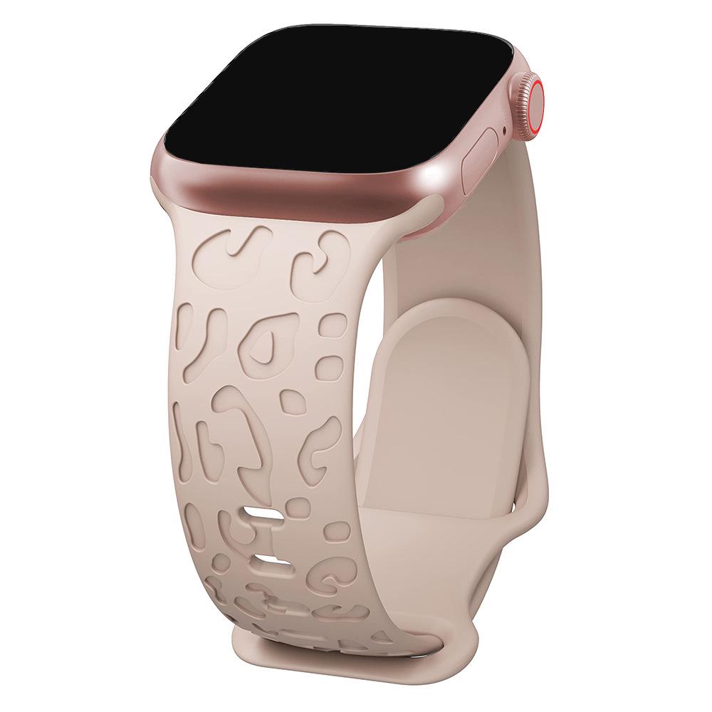 Силиконовый ремешок с леопардовым принтом для Apple Watch S11/S9876SE