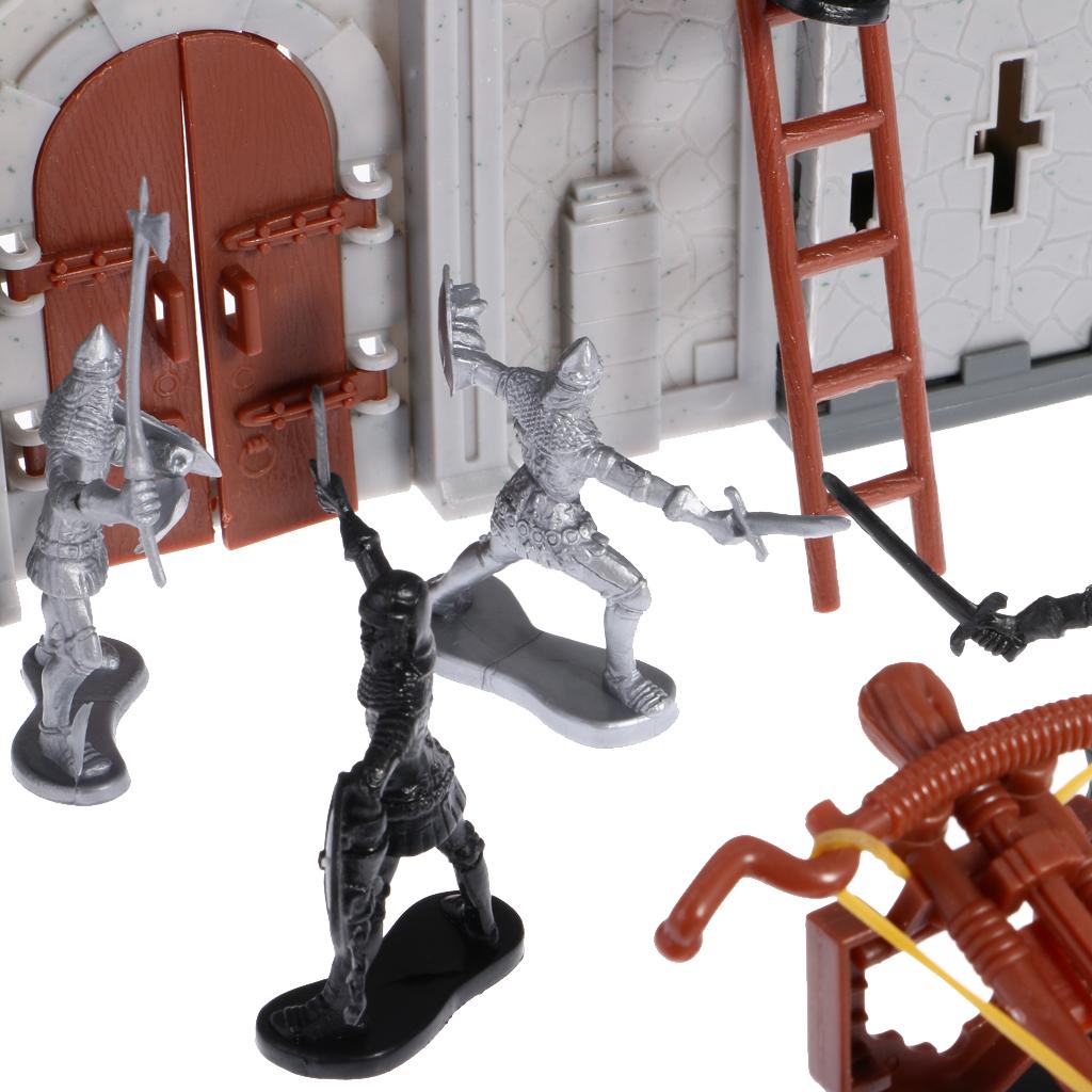 56 Штук 3D Замок Строительные Блоки Рыцарское Сражение Игровой Набор Детские Игрушки для Самостоятельной Сборки