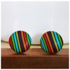 [P9832] — Разноцветные серьги ручной работы «Колумбина и Арлекин», размер 9 мм.