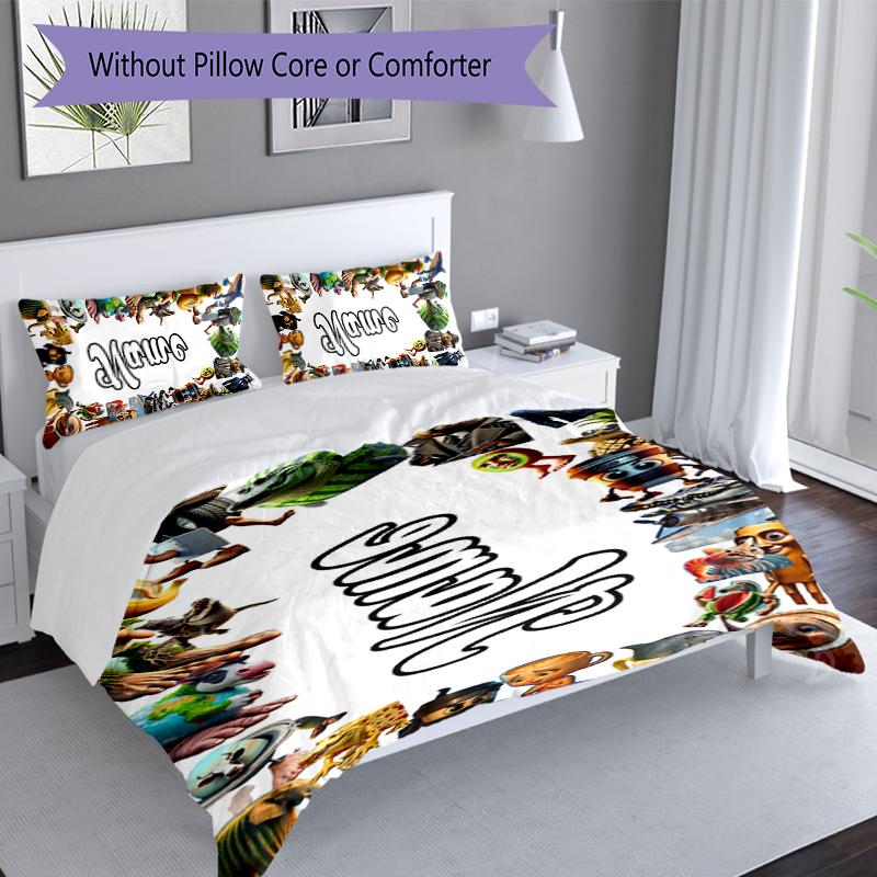 3pcs Custom Name Italian Brainrot animal Set,Includes 1 Duvet Cover and 2 Pillowcases,All-season Bedroom Decor