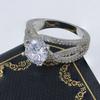Zircon Diamond Ring Plated Classic Six-Claw Diamond Ring White Gold Ring Women'S Diamond Ring Wedding Ring