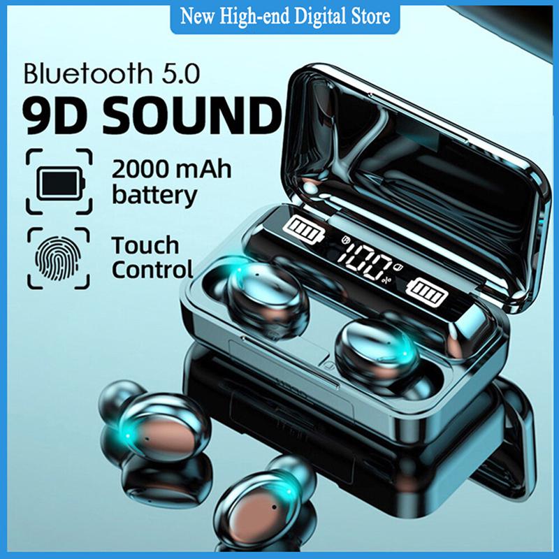 F9 Wireless Earphones LED Dislpaly Binaural TWS Wireless Bluetooth Headset Waterproof Noise Reduction Bluetooth Headphones