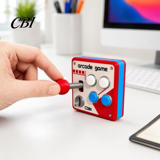 90s Game Control Panel Arcade Switch Wall Decoration, Retro with Movable Decor Rocker, Mount for E-Sports Room