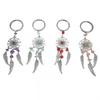 Ethnic Vintage Natural Stone Dream Catcher Wing Tassel Keychain Keyring Keyholder Pendant Phone Car Keychain for Women