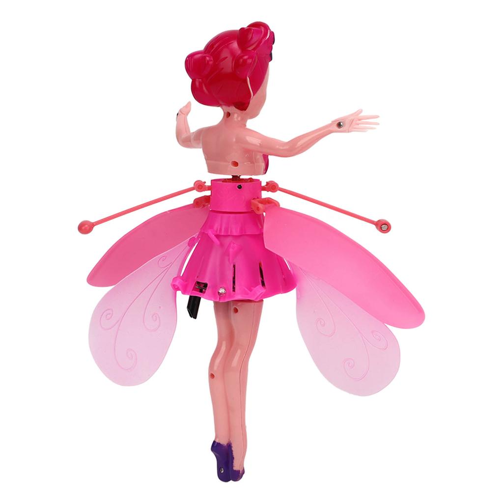 Flying Fairy Princess Doll Luminous Gesture Sensing USB Rechargeable Sky Dancers Flying Dolls for Girls Pink