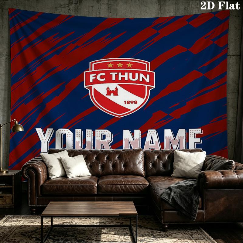 Custom Name FC Thun Printed Tapestry – Wall Hanging for Bedrooms, Dorms, and Home Decor