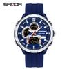 Электронные часы Мужские Двойной дисплей Циферблат 5 АТМ Водонепроницаемые Ночная подсветка Секундомер Многофункциональные Спортивные Электронные часы