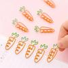 5pcs Reading Assistant Carrot Paper Clip Binder Clip Carrot Metal Bookmark Creative   School Supply