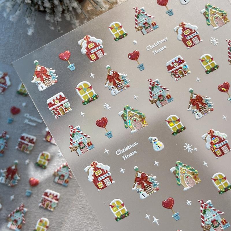 Cute Christmas Snowman Christmas Tree Santa Claus Nail Stickers Kawaii Art Stickers Diy New Year Accessories Manicure Decals