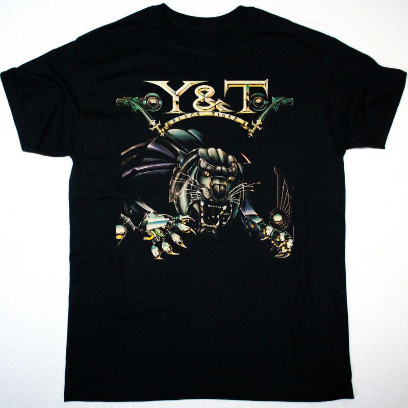 Y&T BLACK TIGER Heavy Cotton Black All Size Unisex Black Shirt
