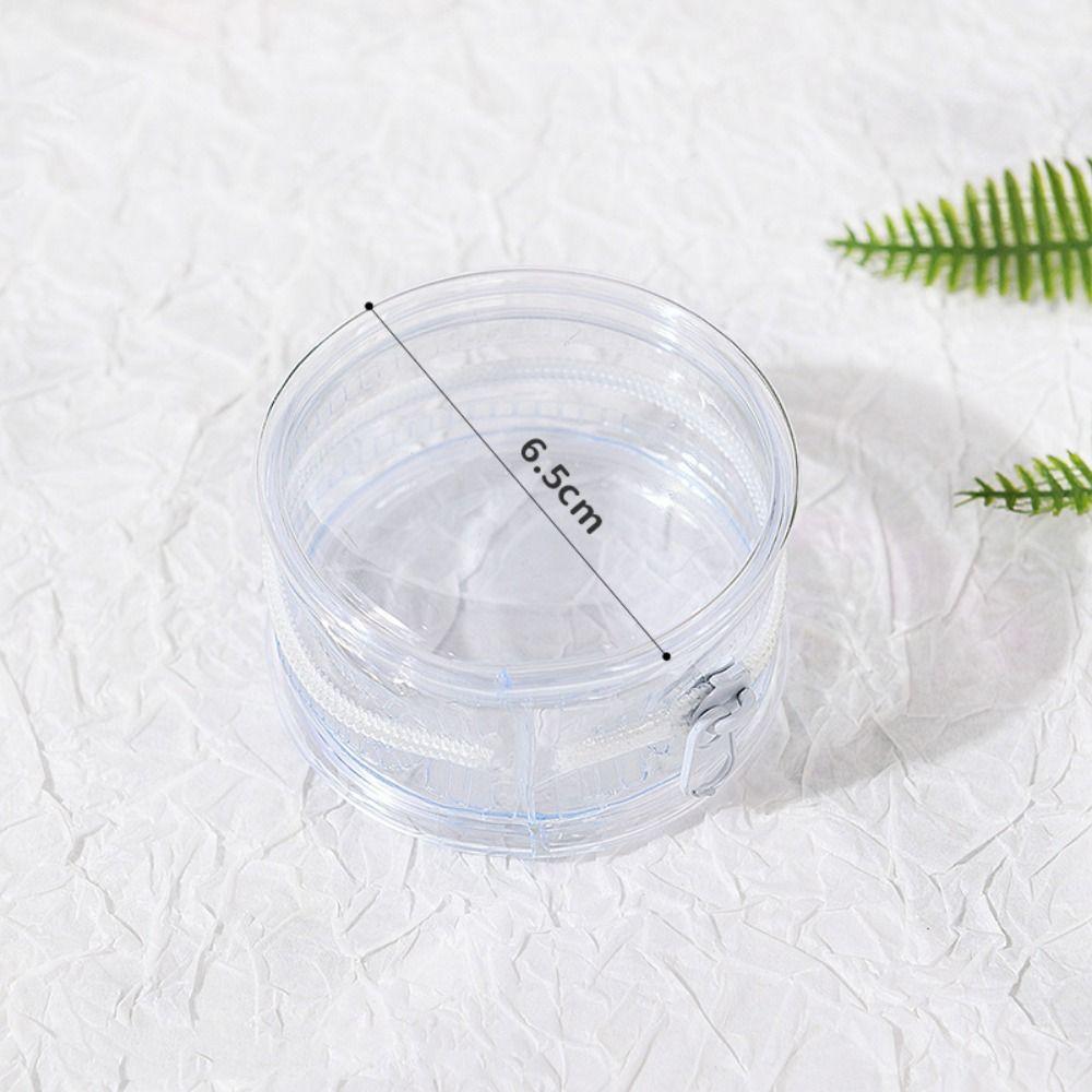 With Keyring Round Badge Storage Pouch Protection Case Clear Outdoor Bag Backpack Decor