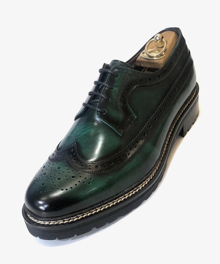 Joenshoe Human Stitch Wingtip Oxford Emerald Green