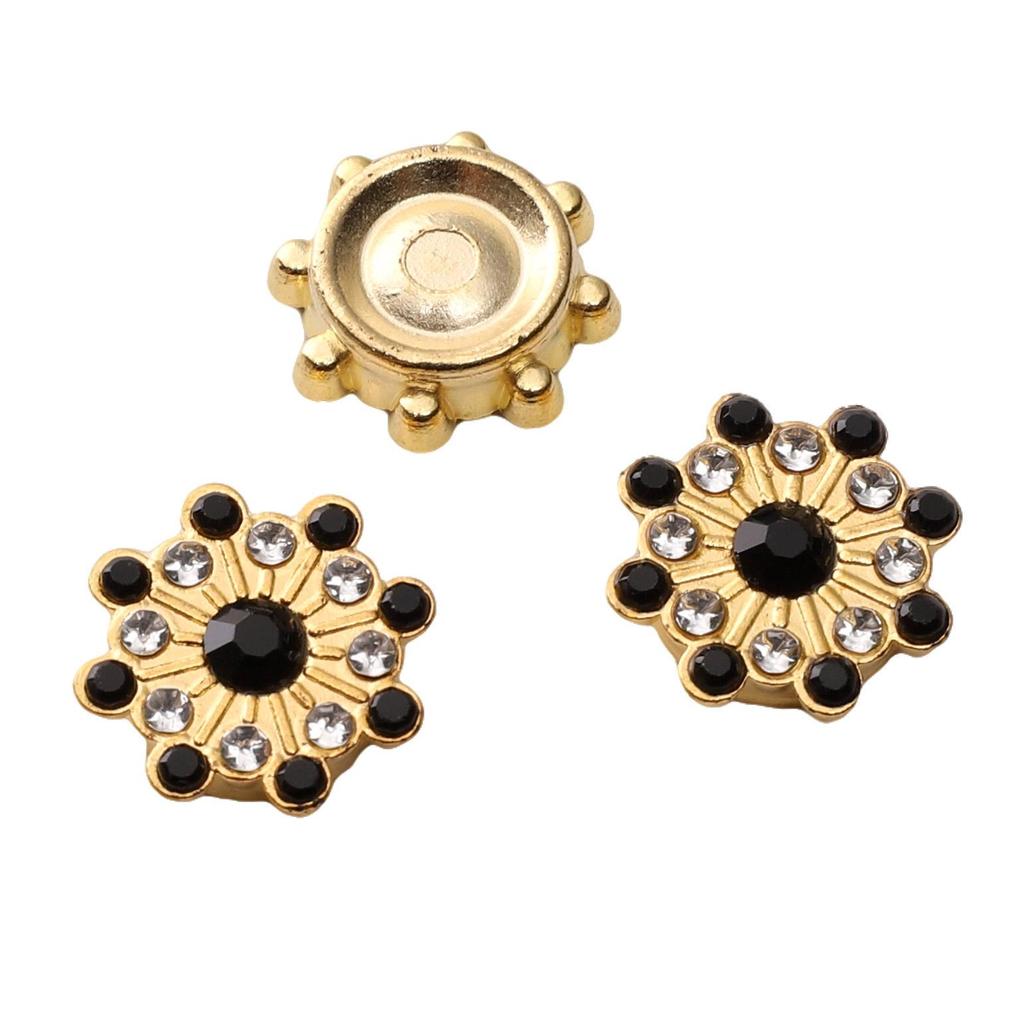 Plastic Spray Plated Snowflake Circular Gold Dot Diamond Sewing Tool Decorative Button Scrapbooking Garment DIY Apparel Accessories