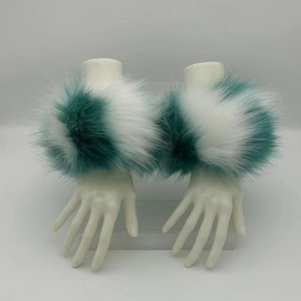 Faux Furs Short Wrist Cuff Winter Wrist Cuff Warmers Furry Wrist Cuff for Women Girls Coat Wrist Furry Warm Cuff