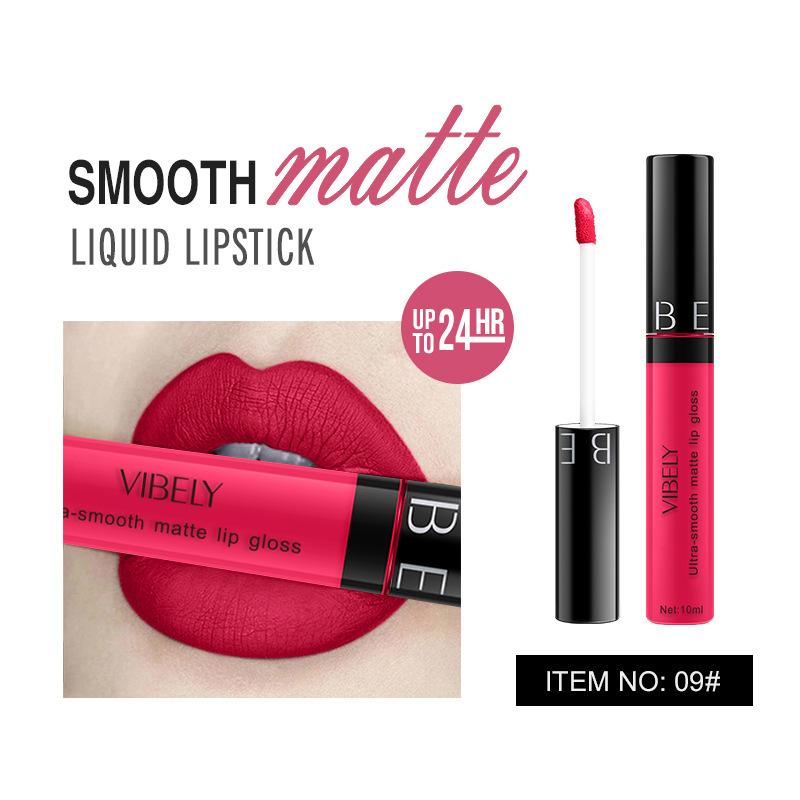 VIBELY Makeup Matte Anti-Stick Lip Glaze Несмываемая долговечная жидкая губная помада