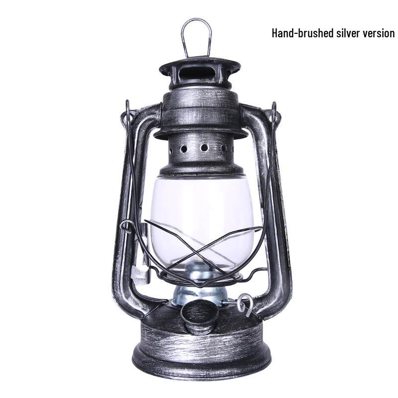 Vintage Iron Hurricane Lantern: Outdoor Kerosene Lamp & Decorative Light for Camping