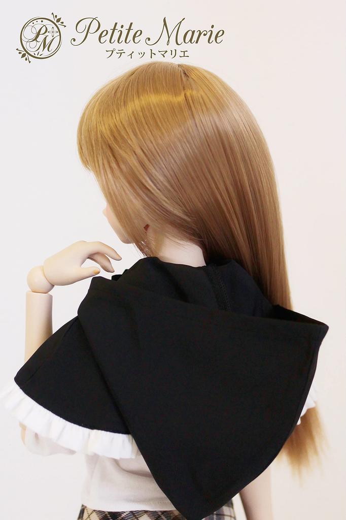 DD SD совместимый милый плащ с капюшоном с оборками черный 60см кукла BJD одежда для куклы [Petite Marie] 1/3 [Petite Marie] [№0085]