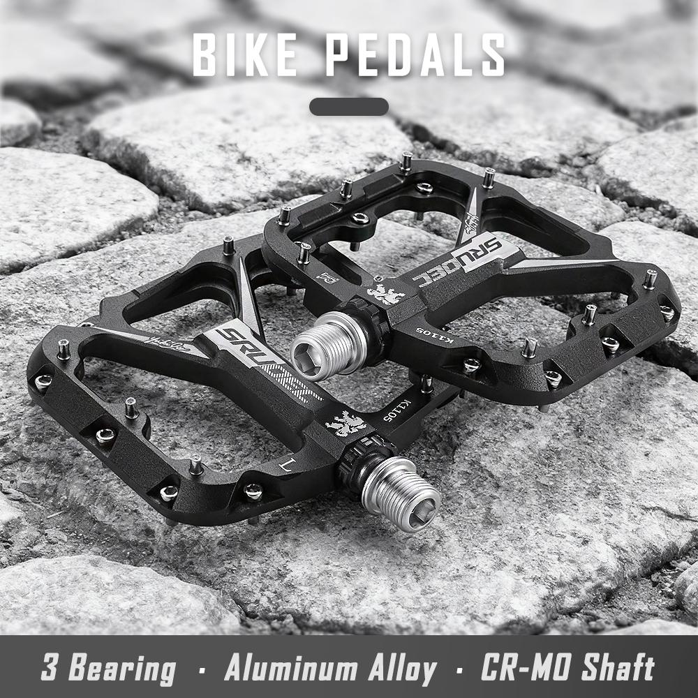 KRSEC 3 Bearing Bicycle Pedals CNC Ultralight BMX MTB Road Bike Pedals Non-slip Aluminum Alloy Bicycle Cycling Parts