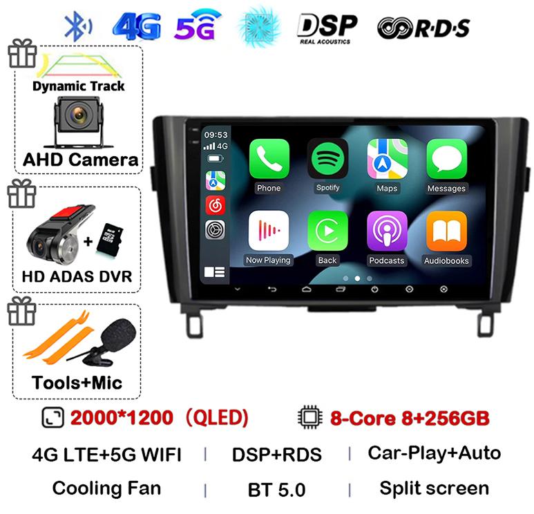 Android 14 Carplay Auto Для Nissan X-Trail xtrail X - Trail 3 T32 Qashqai J11 2013-2022 Автомагнитола Мультимедийный плеер GPS Стерео