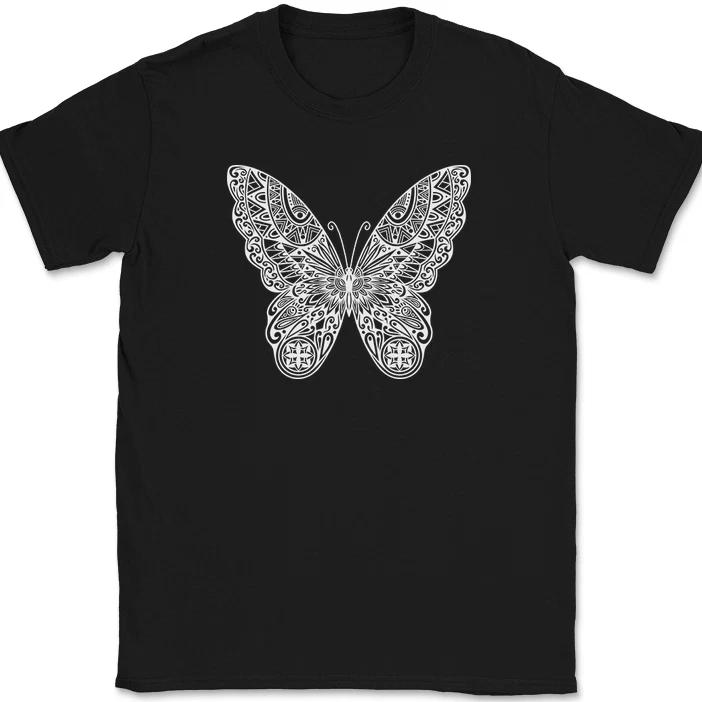 Butterfly Mandala T-Shirt Beautiful Pattern Insect Graphic Gift Tee