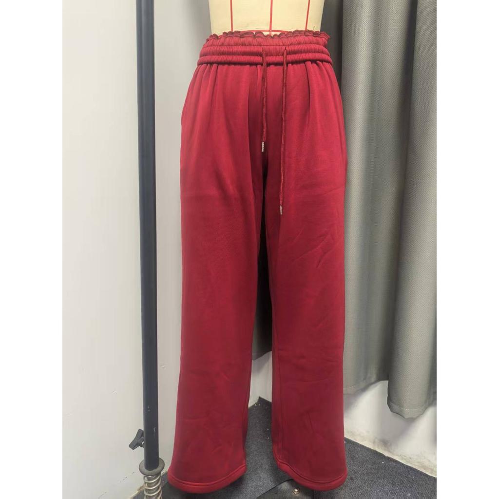 Женские зимние эластичные спортивные повседневные брюки широкие свободные с флисовой подкладкой для трансграничной торговли, Европа и Америка, подходят для Amazon SHEIN