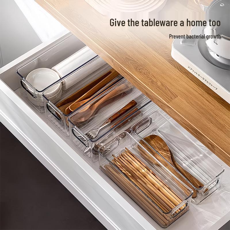 Transparent Kitchen Cabinet Organizer and Under-Sink Storage Box for Snacks and Sundries