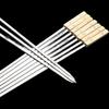 OEING Stainless Steel Wooden Handle BBQ Skewers