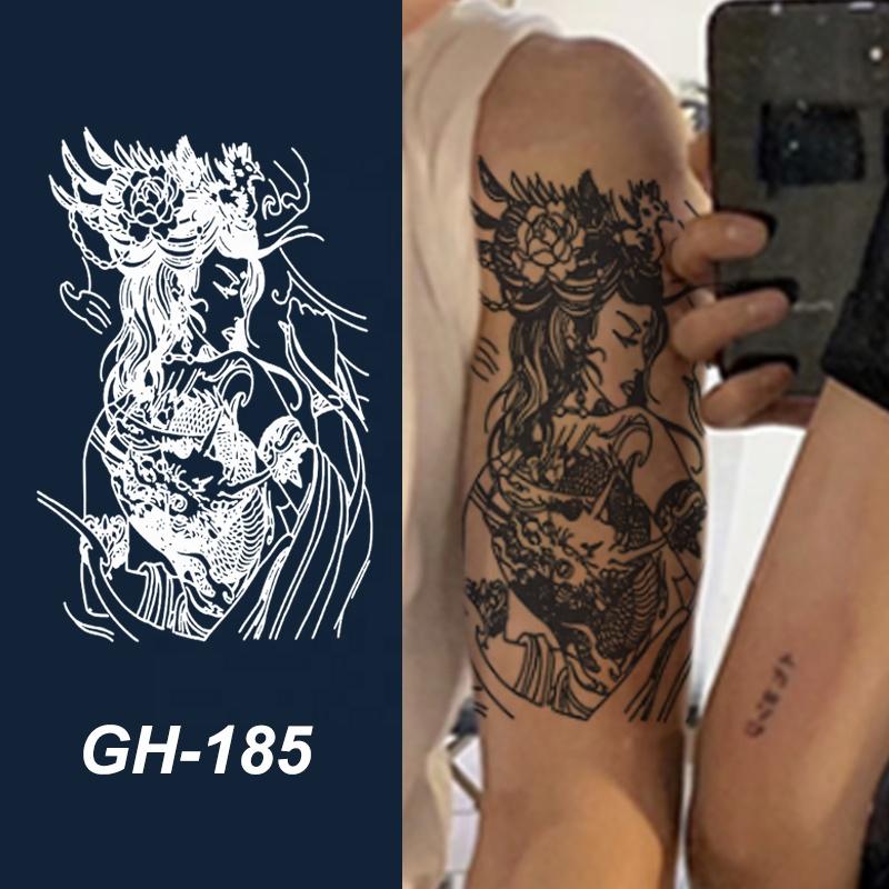 GH Hot Sale Waterproof Long Lasting Temporary Tattoos Stencil Body Art Arm Chest Leg Shoulder Tattoo Stickers for Girl Men Women