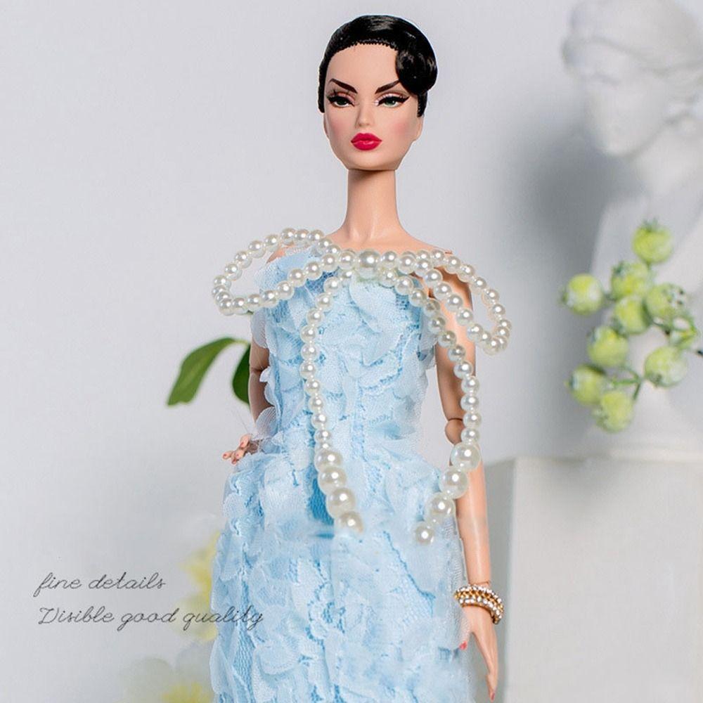 Embroidery Luxurly Doll Supermodel Blue Dress Doll Princess Dress  For 30cm Doll/for 1/6 BJD Dolls