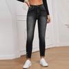 Модные эластичные узкие джинсовые брюки с высокой талией для девочек