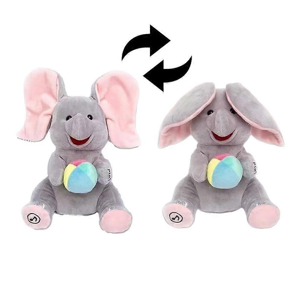 Hide And Seek Elephant Infant Toy Tummy Time Training Soothing Companion Plush Flapping Ear Little Elephant