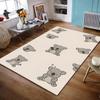 Cute Koala Cartoon Pattern Rug Non-slip Rug Suitable for Living Room and Bedroom Sofas
