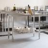 Vidaxl Kuchenny Stół Roboczy Z Rantem, 110X55X93 Cm, Stal Nierdzewna