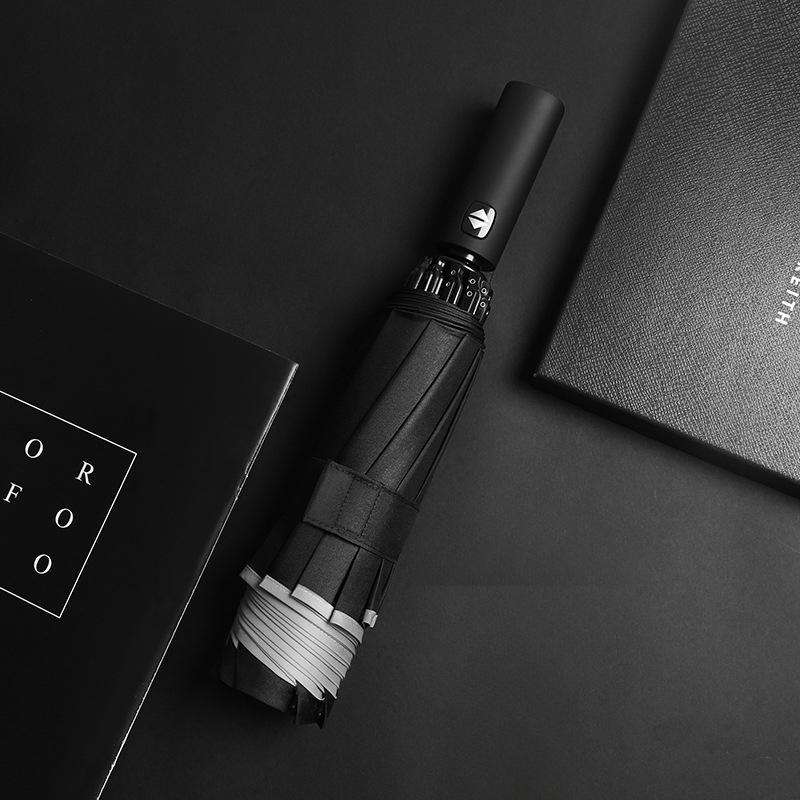 Солнцезащитный водонепроницаемый полностью автоматический зонт Ten Bone для автомобилей, трехкратный обратный зонт, складной для мужчин и женщин, деловой