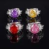 Jewelry Copper Bottom Gold-Plated High Carbon Diamond Ice Flower Temperament Light Luxury Pigeon Egg Ring 10 * 12