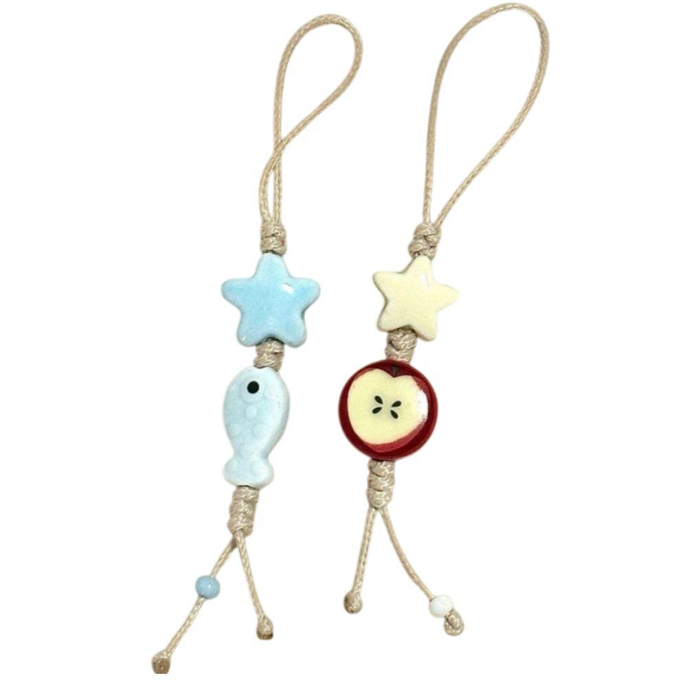 Pastel Colors Star Flower Phone Charm Bag Decoration Phone Lanyard  Telephone Accessories