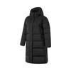 Li Ning Fitness Series Sports Casual Simple Loose Cold Resistant Warm Outdoor Long Down Jacket Women Outerwear Black AYMU110-2