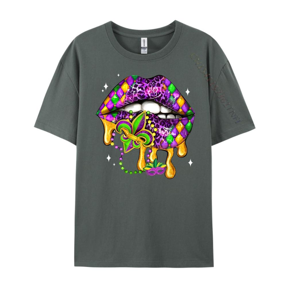 Mardi Gras Lip Women Costume Funny for Women Girl Funny T Shirts Men Original Mens TShirts Normal